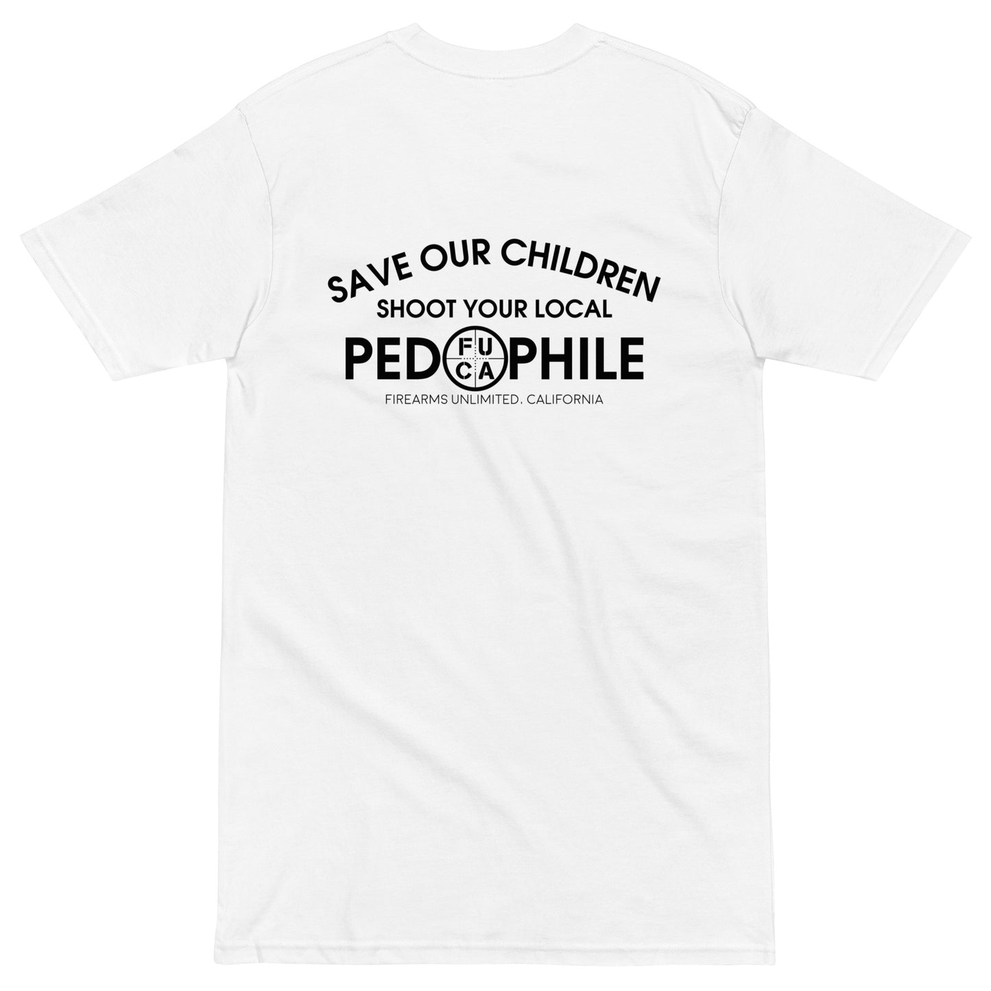 Men’s Shoot Your Local Ped0 heavyweight tee