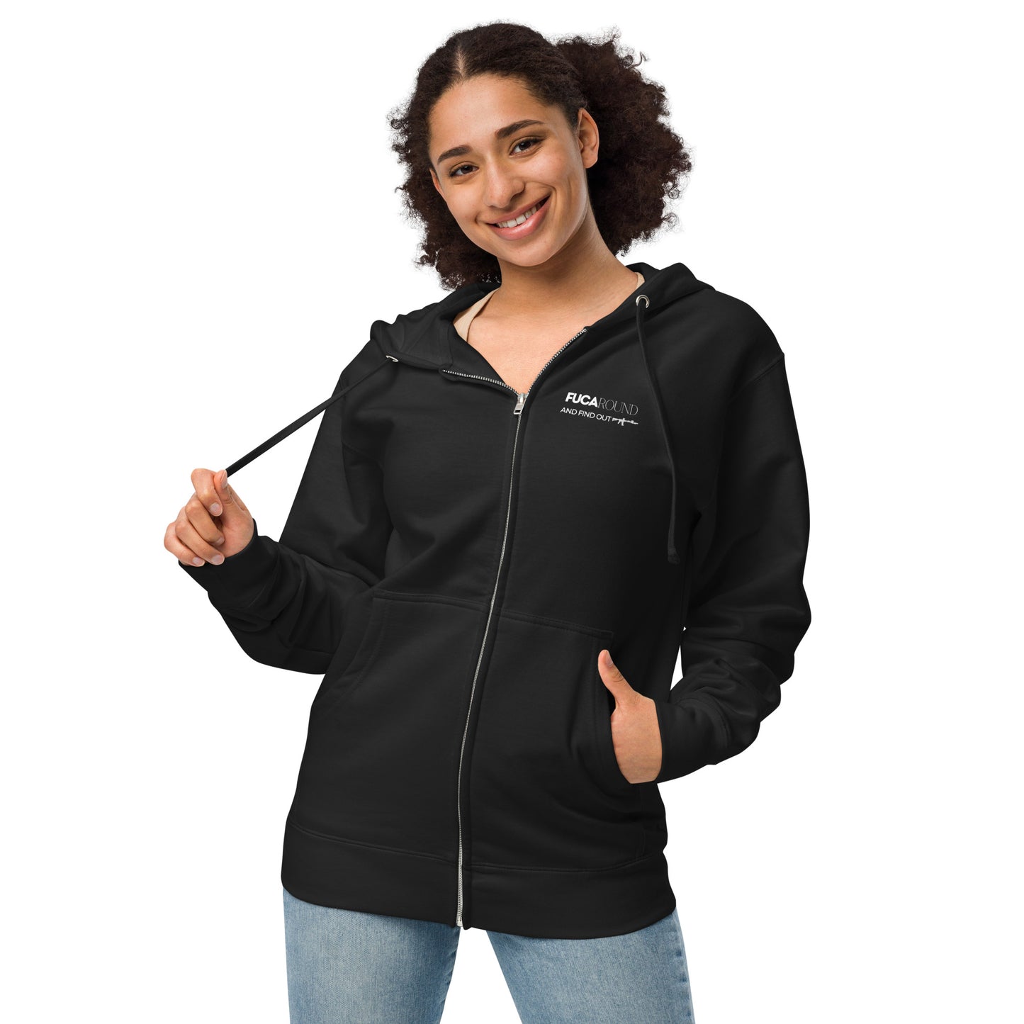 FUCAround Unisex fleece zip up hoodie
